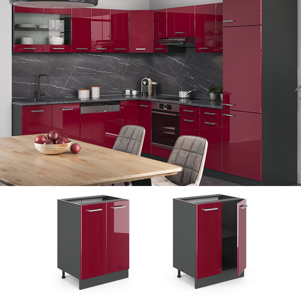 VICCO Küchenschrank Unterschrank 60 cm R-Line Anthrazit
