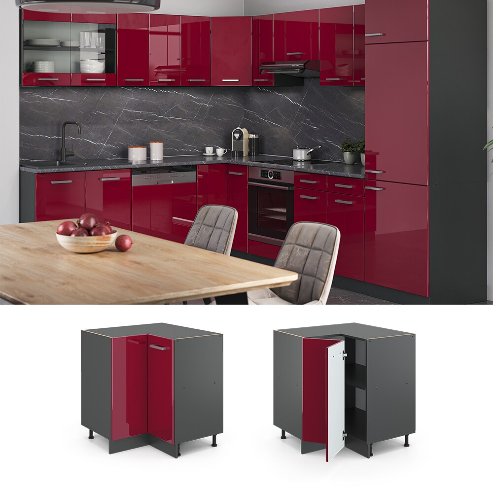 VICCO Küchenschrank Unterschrank Eckunterschrank 87 cm R-Line Anthrazit