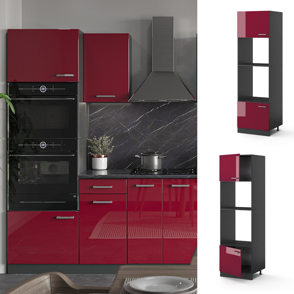 VICCO Küchenschrank Mikrowellenumbauschrank 60 cm R-Line Anthrazit