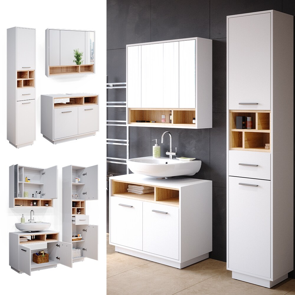 Vicco Badmöbel Set Beatrice Spiegelschrank Waschtischunterschrank Hochschrank
