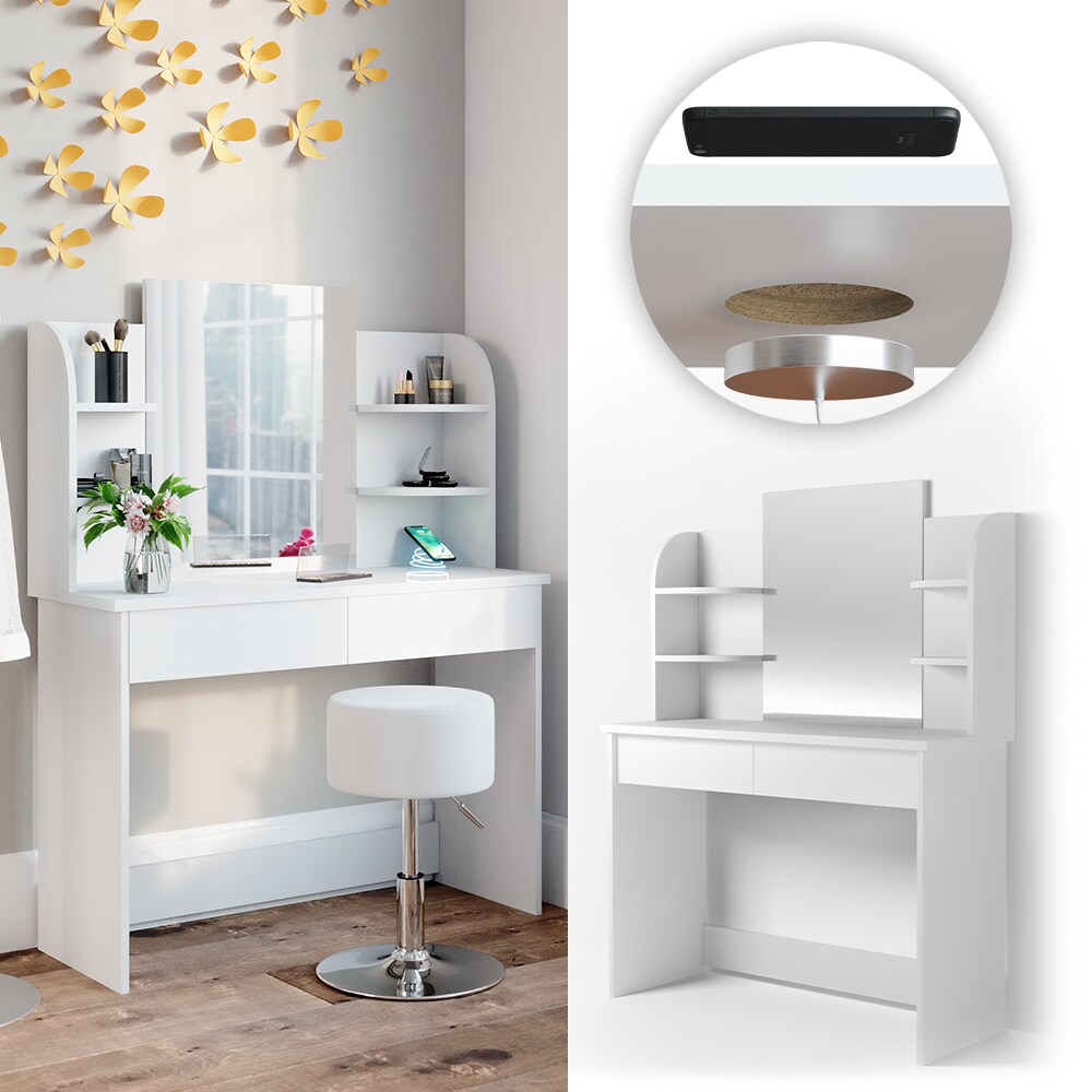 Vicco Schminktisch Frisiertisch Schminkkommode Charlotte QI Ladestation kabellos - Bild 1