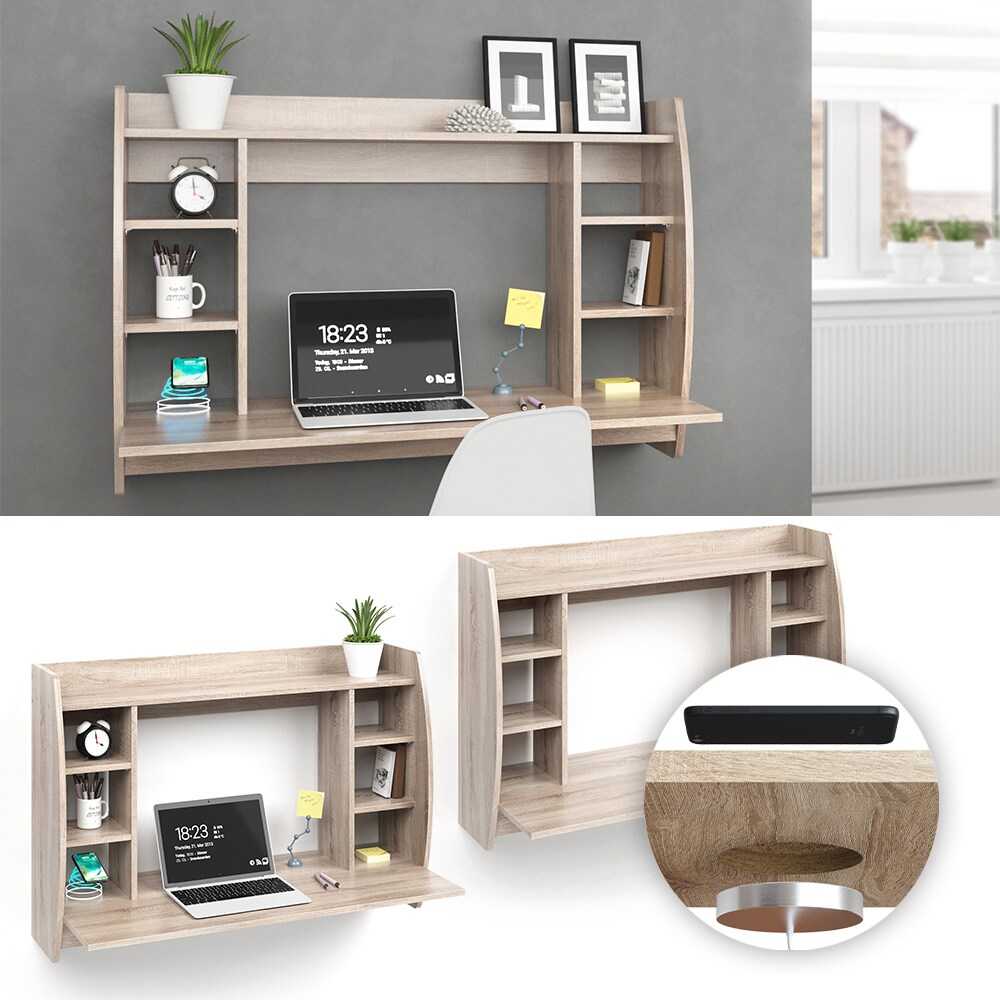 Vicco Wandschreibtisch Schreibtisch B&uuml;rotisch Max QI Ladestation kabellos laden - Bild 1