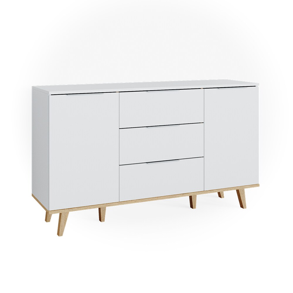 VICCO Kommode Nautica Sideboard wei&szlig; Eiche Anrichte Schrank Schublade Skandi - Bild 1