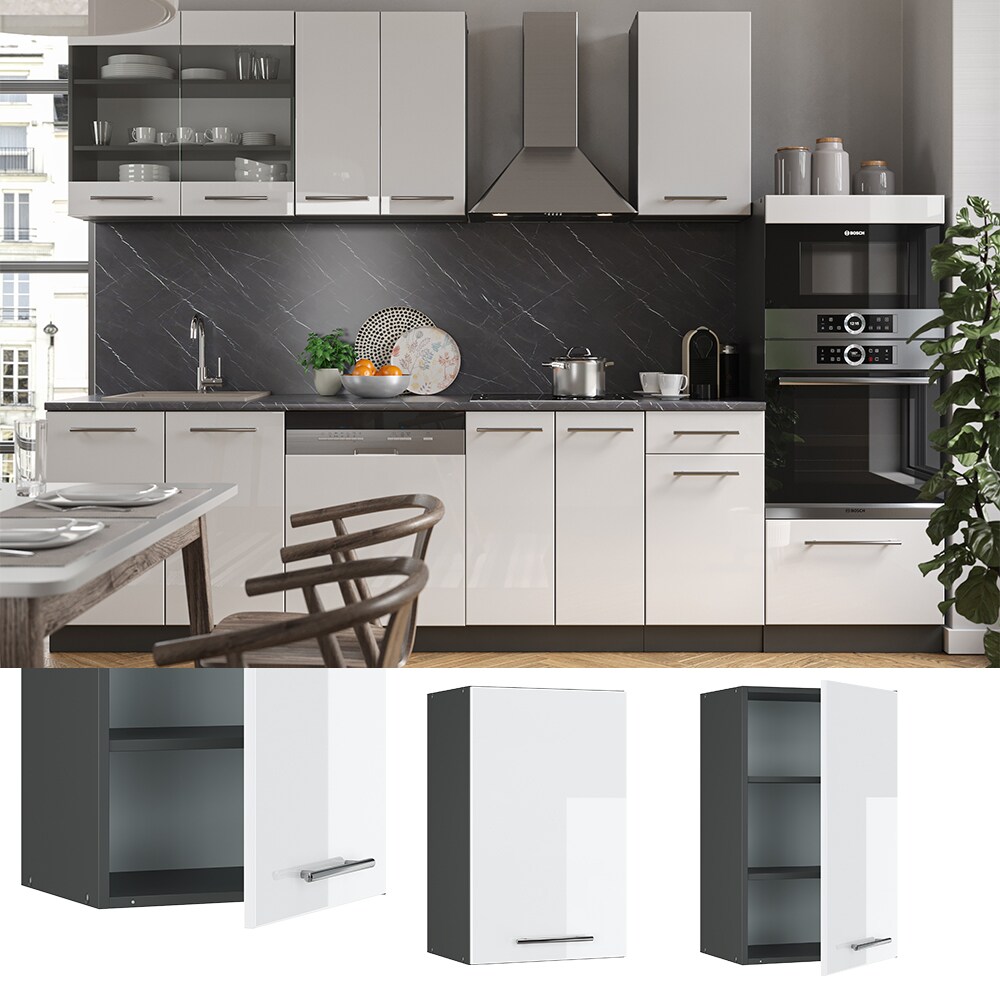 VICCO Hängeschrank 45 cm Weiß Hochglanz Küchenschrank Hängeschrank Küchenzeile Fame-Line