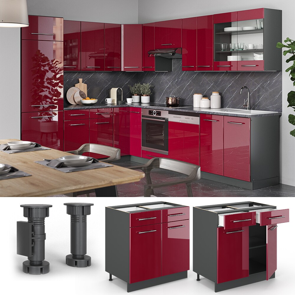 VICCO Schubunterschrank 80 cm Küchenschrank Hängeschrank Küchenzeile Fame-Line