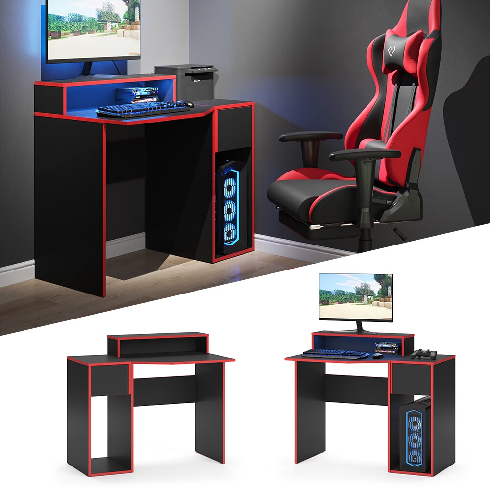 Vicco Gaming Desk Schreibtisch Kron 100cm Gamer PC Tisch Computertisch B&uuml;rotisch - Bild 1