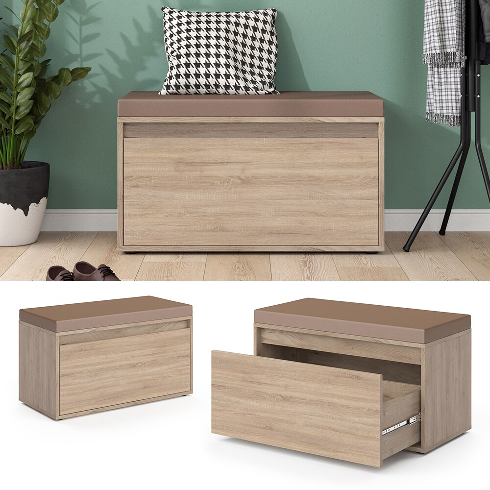Vicco Sitzbank Schuhbank Sitztruhe Iker Sonoma Schuhschrank Sitzfl&auml;che Stauraum - Bild 1