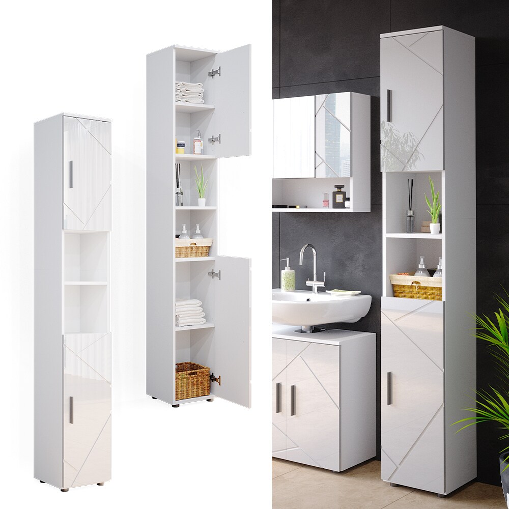 Vicco Badschrank Hochschrank Badezimmerschrank Irma Weiss Badregal 6 Fächer | 04251421954847