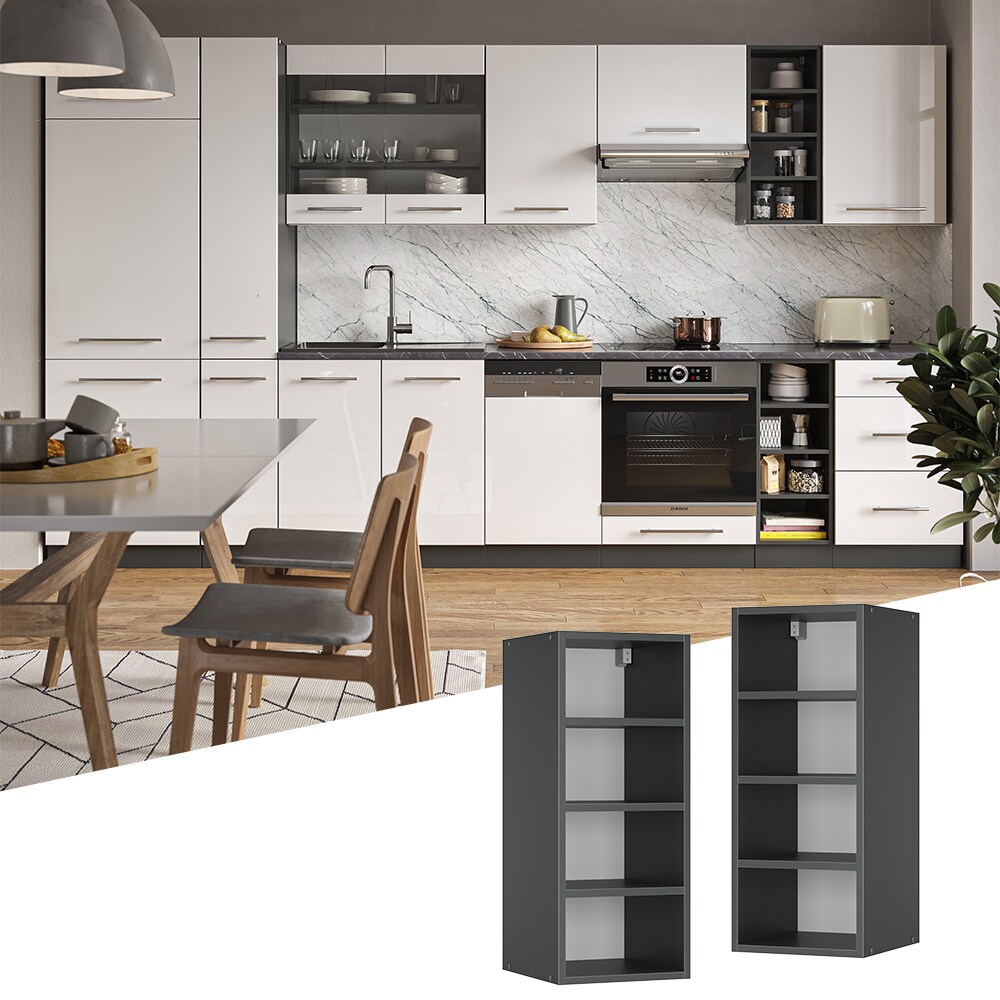 Vicco H&auml;ngeschrank Regal 30 cm Anthrazit K&uuml;chenschrank H&auml;ngeschrank K&uuml;chenzeile Fame-Line - Bild 1