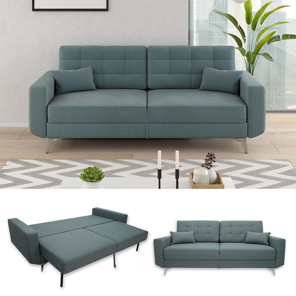 VitaliSpa Schlafsofa Schlafcouch Boxspringsofa York Schlaffunktion Bettkasten - Bild 1