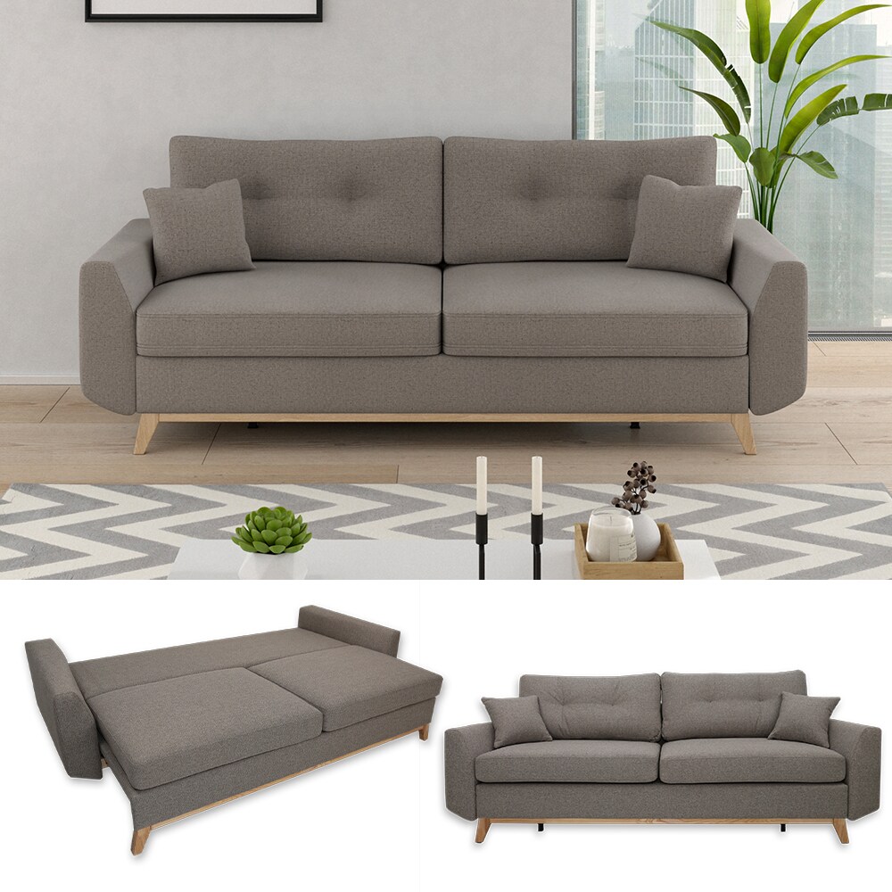 VitaliSpa Schlafsofa Schlafcouch Boxspringsofa Sidney Schlaffunktion Bettkasten - Bild 1