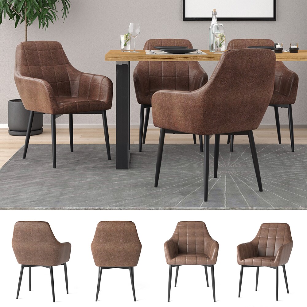 Vicco Esszimmerstuhl K&uuml;chenstuhl Lutz braun Polsterstuhl Sessel Wohnzimmerstuhl - Bild 1