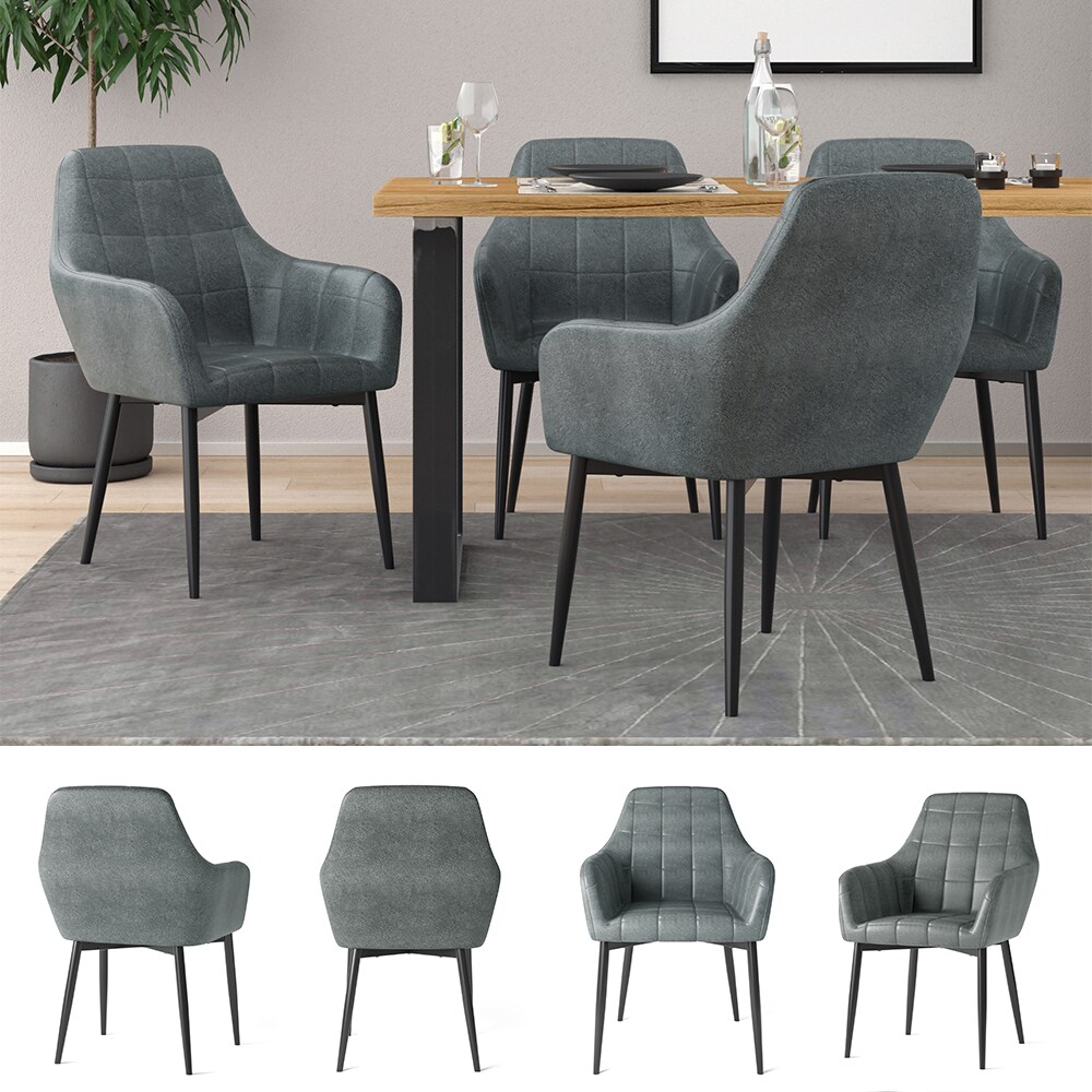 Vicco Esszimmerstuhl K&uuml;chenstuhl Lutz anthrazit Polsterstuhl Sessel Wohnzimmerstuhl - Bild 1