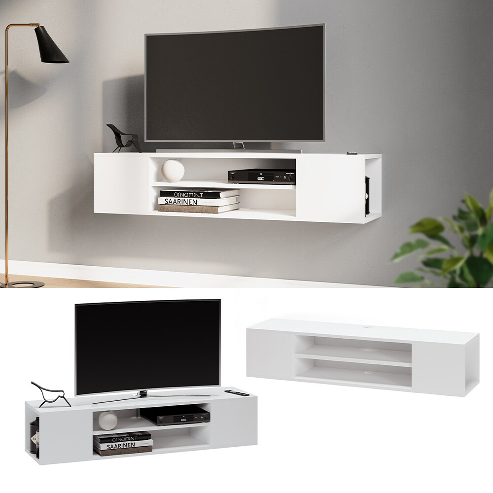 Vicco Lowboard TV-Board H&auml;ngeschrank Helvin wei&szlig; h&auml;ngend Wohnwand H&auml;ngeboard - Bild 1