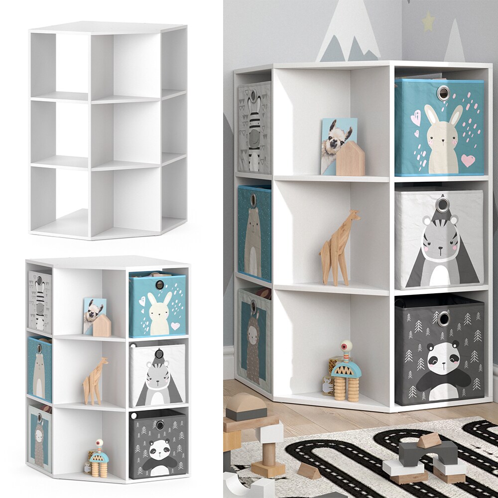 Vicco Kinderregal Eckregal B&uuml;cherregal Luigi wei&szlig; Spielzeugregal Aufbewahrung - Bild 1