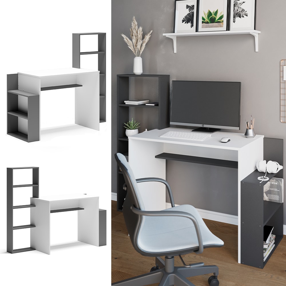 Vicco Schreibtisch Arbeitstisch Computertisch Bill PC-Tisch Ablagen B&uuml;rotisch - Bild 1