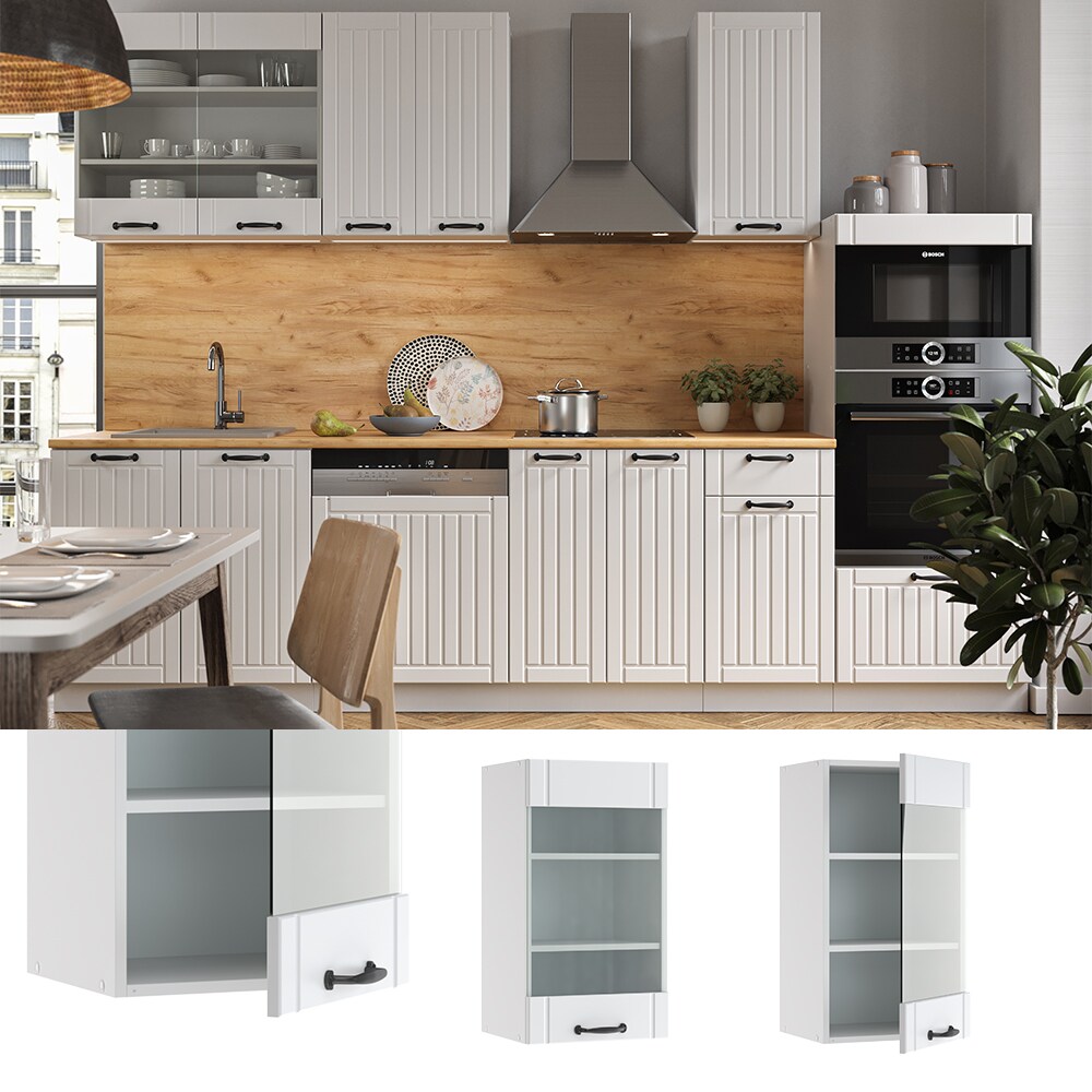 Vicco Hängeglasschrank 40 cm FAME Line Küchenschrank Küchenzeile Landhaus Weiß