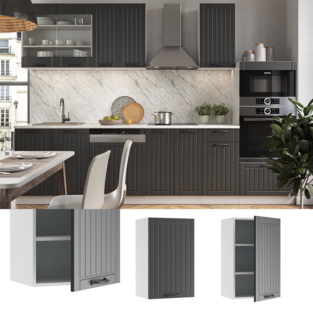 Vicco H&auml;ngeschrank 45 cm FAME Line K&uuml;chenschrank K&uuml;chenzeile Landhaus Anthrazit - Bild 1