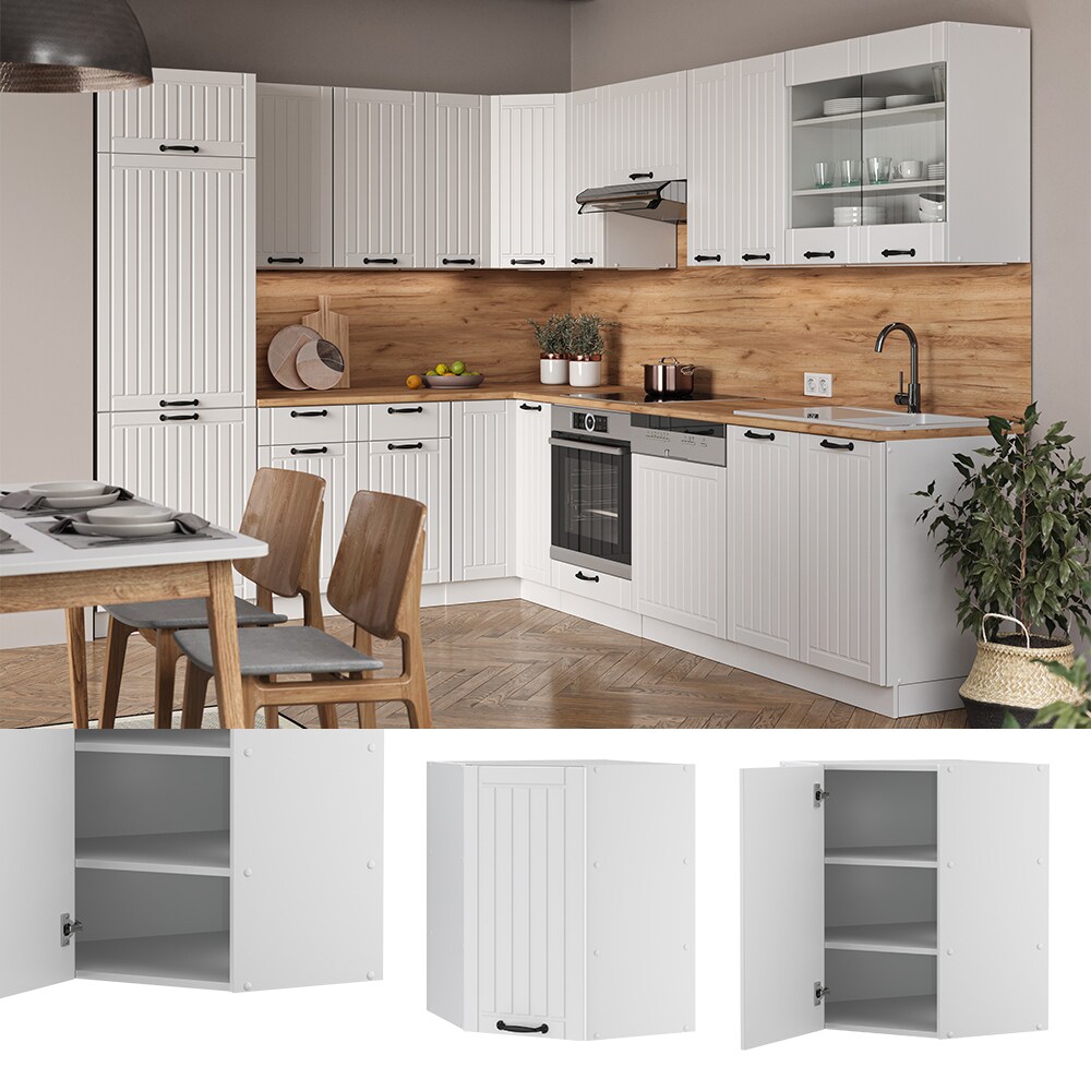 Vicco Eckh&auml;ngeschrank 57 cm FAME Line K&uuml;chenschrank K&uuml;chenzeile Landhaus Wei&szlig; - Bild 1