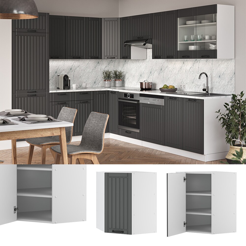 Vicco Eckhängeschrank 57 cm FAME Line Küchenschrank Küchenzeile Landhaus Anthrazit
