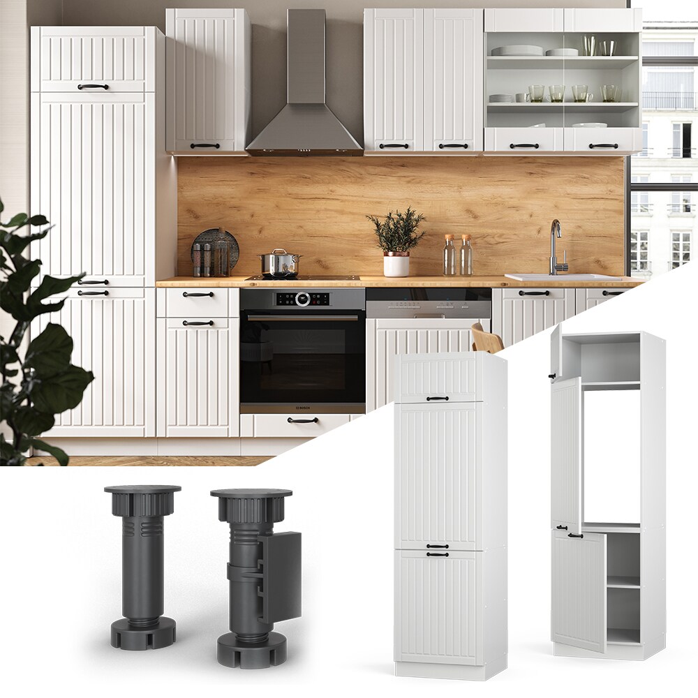 Vicco K&uuml;hlumbauschrank 60 cm FAME Line K&uuml;chenschrank K&uuml;chenzeile Landhaus Wei&szlig; - Bild 1