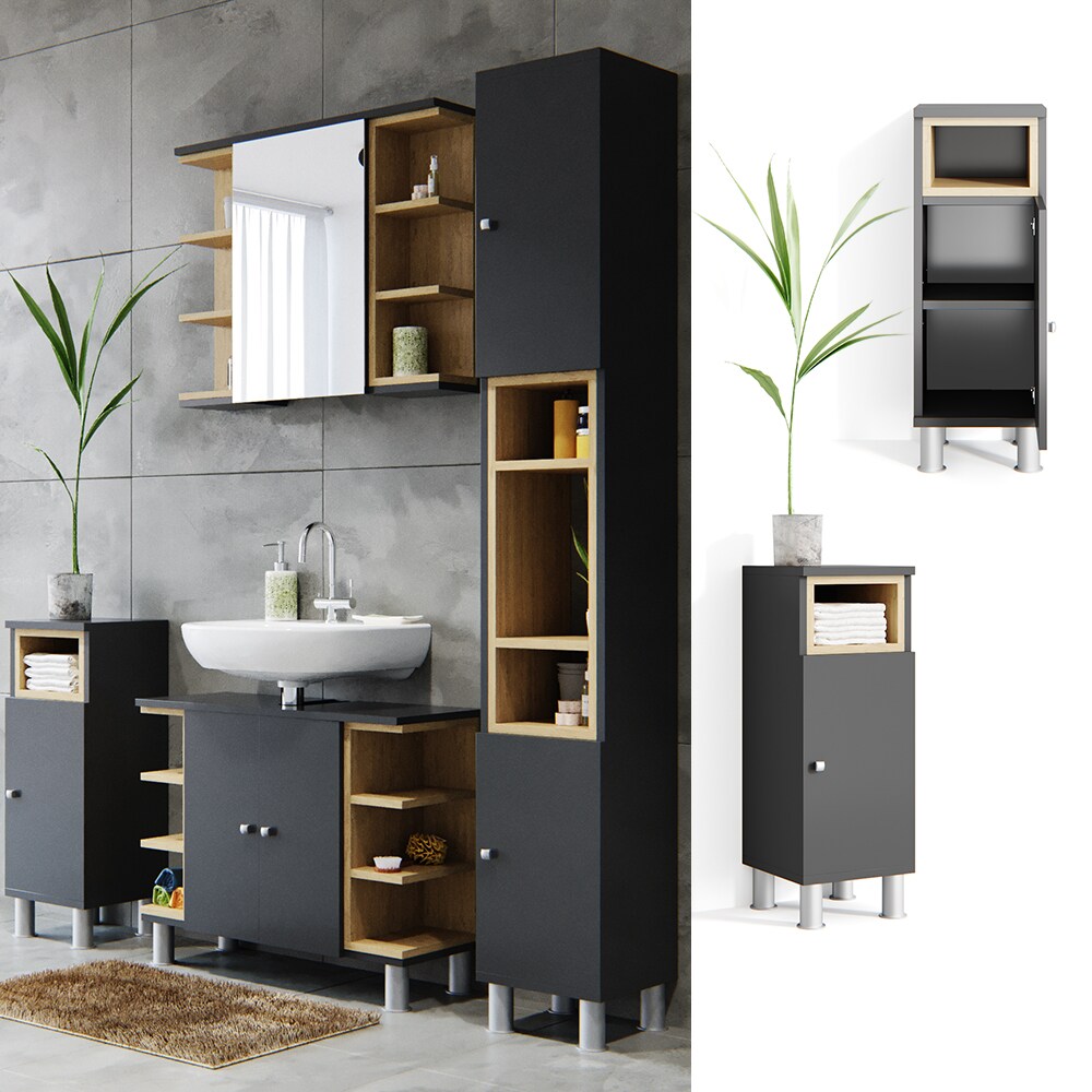 Vicco Beistellschrank Aquis Midischrank Badezimmerschrank Badschrank Anthrazit | 04251421921764