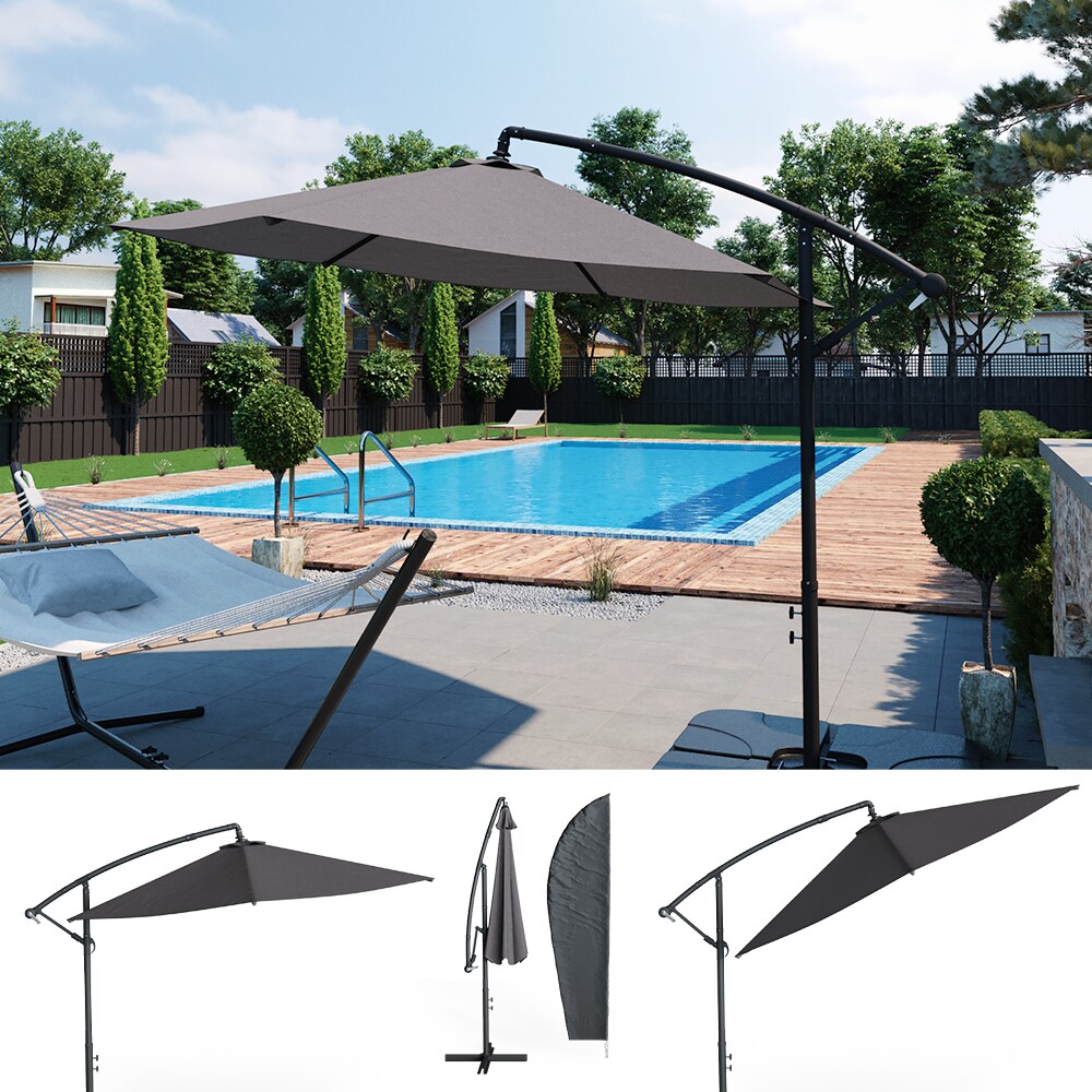 Ampelschirm Sonnenschirm 300cm inkl. Schutzh&uuml;lle Gartenschirm Marktschirm Kurbel - Bild 1