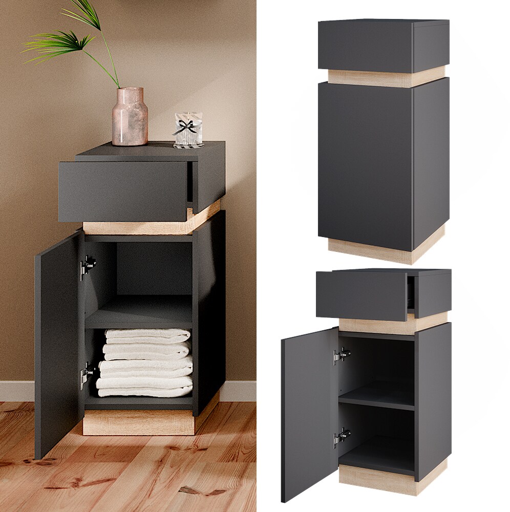 VICCO Badschrank Gloria anthrazit Eiche Badezimmer Badregal Midischrank Badm&ouml;bel - Bild 1