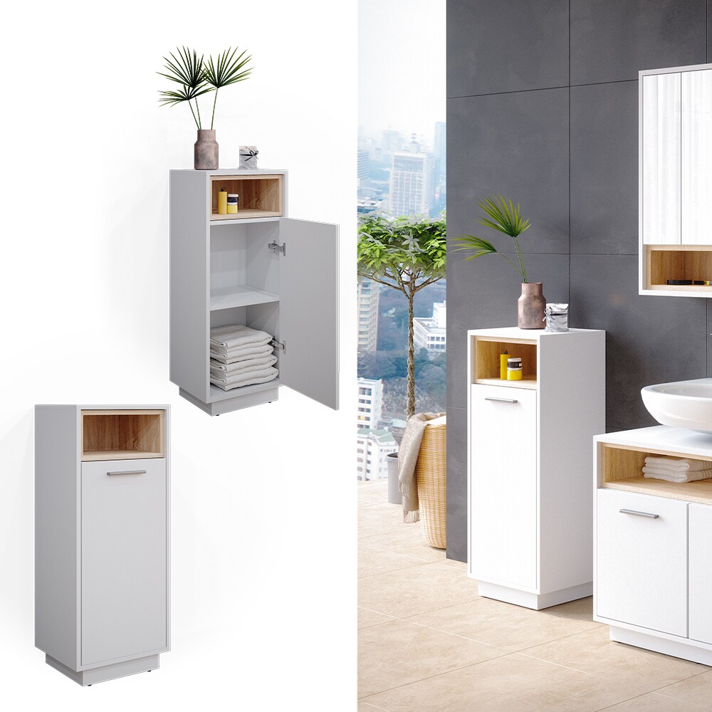 Vicco Badschrank Badezimmerschrank Midischrank Beatrice wei&szlig; Badregal Badm&ouml;bel - Bild 1