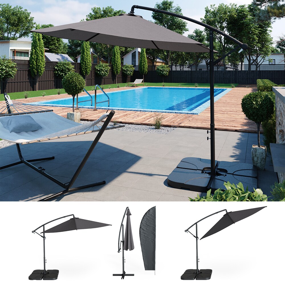 Ampelschirm Sonnenschirm 300cm Set inkl. Schutzh&uuml;lle + Schirmst&auml;nder bef&uuml;llbar - Bild 1