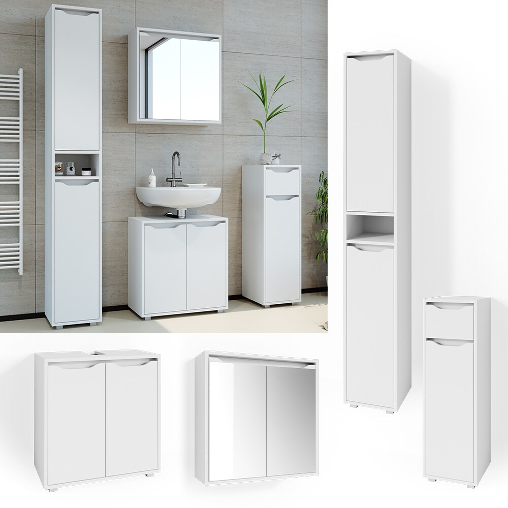 Vicco Badmöbel Set Badezimmermöbel Ruben Spiegelschrank Waschtisch Hochschrank