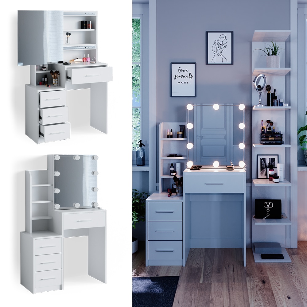 Vicco Schminktisch Frisiertisch Schminkkommode Conrada + LED-Beleuchtung Kommode - Bild 1