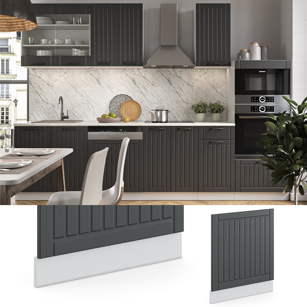 Vicco Geschirrsp&uuml;lerblende 60 cm FAME Line K&uuml;chenschrank K&uuml;chenzeile Landhaus Anthrazit - Bild 1