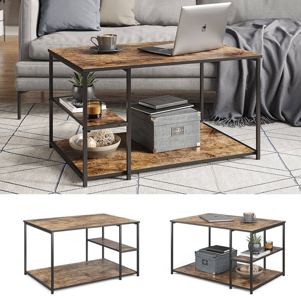 Vicco Couchtisch Sofatisch mit Ablage Kaffeetisch Fyrk Antikholz-Optik - Bild 1