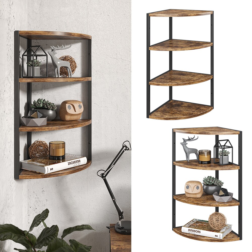 Vicco Eckregal Standregal Raumteiler Fyrk 3 Ebenen Medienregal Antikholz-Optik - Bild 1