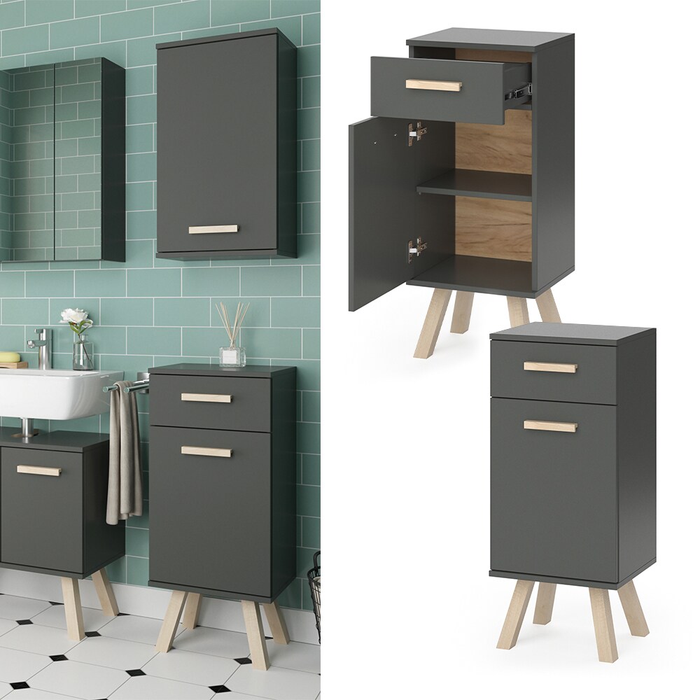 Vicco Badschrank Midischrank Badregal Hans Badezimmerschrank 2 Ablagen Schublade - Bild 1