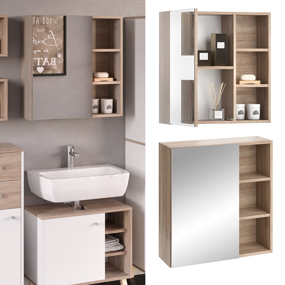 Vicco Spiegelschrank Badspiegel Badschrank Senyo Sonoma Badezimmerspiegel