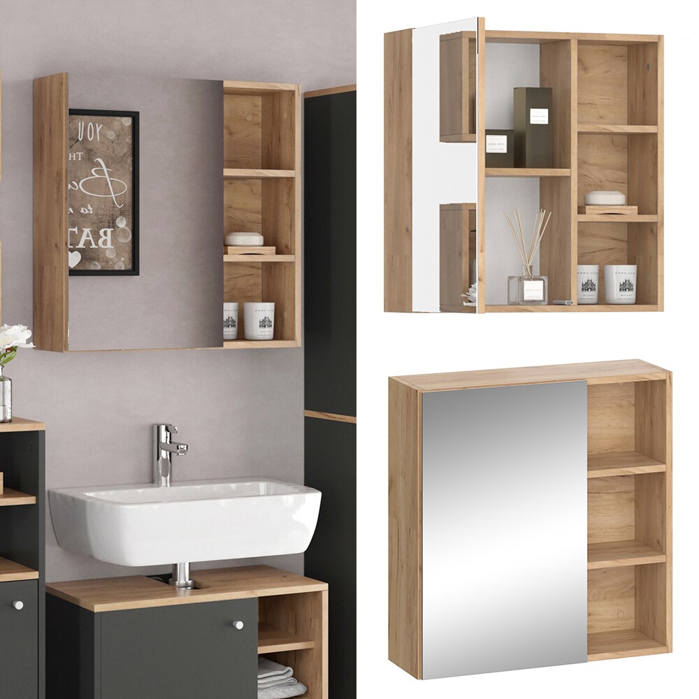 Vicco Spiegelschrank Badspiegel Badschrank Senyo Goldkraft Badezimmerspiegel