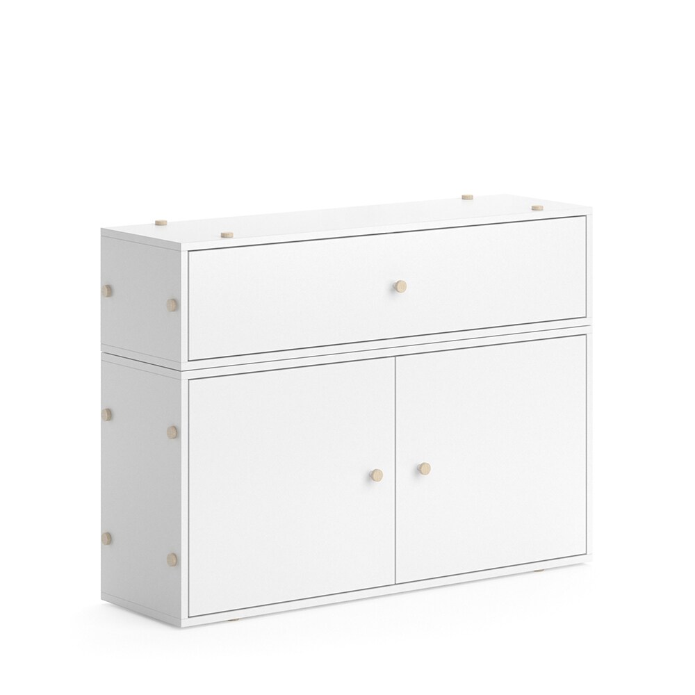 VITALISPA Kommode Pippi mit Schubfach Ablagen Kleiderschrank Sideboard Wei&szlig; - Bild 1