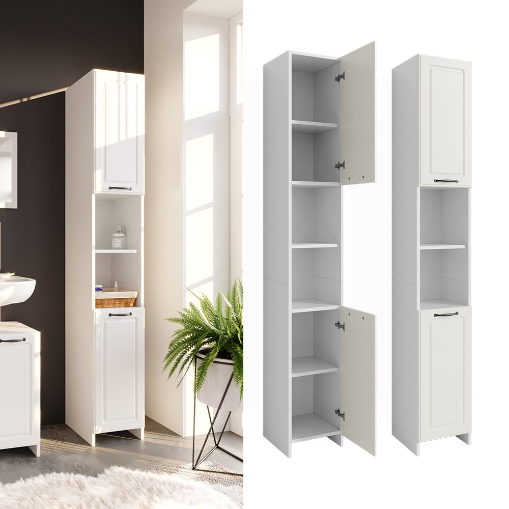 Vicco Badschrank Hochschrank Badezimmerschrank Kiko wei&szlig; Landhaus Badregal - Bild 1