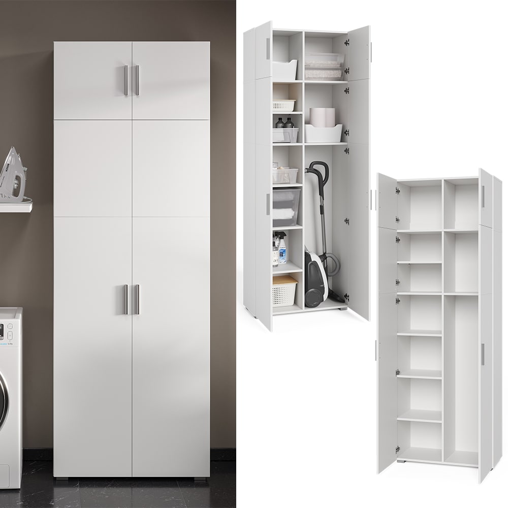 Vicco Universalschrank Mehrzweckschrank B&uuml;roschrank Ingo Wei&szlig; 2 T&uuml;ren Aufsatz - Bild 1