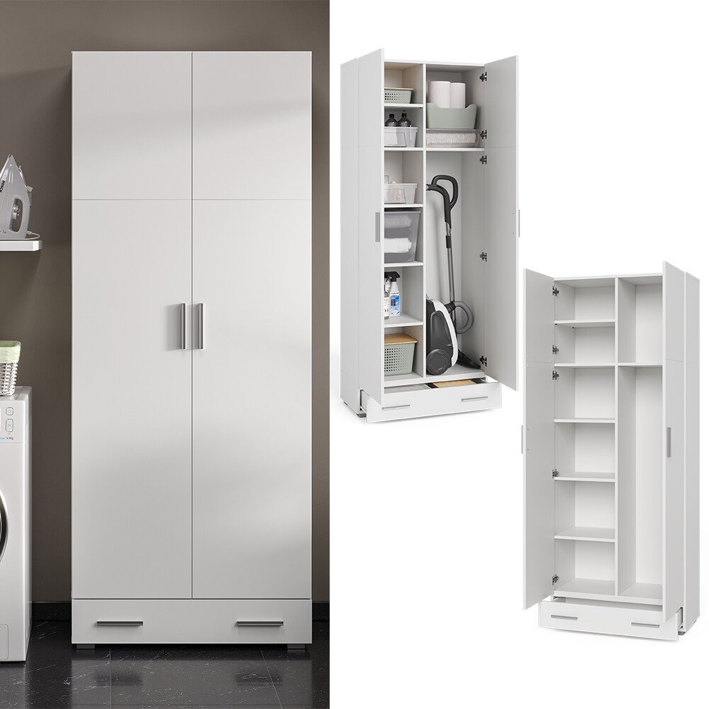 Vicco Universalschrank Mehrzweckschrank B&uuml;roschrank Ingo Wei&szlig; 2 T&uuml;ren Schublade - Bild 1