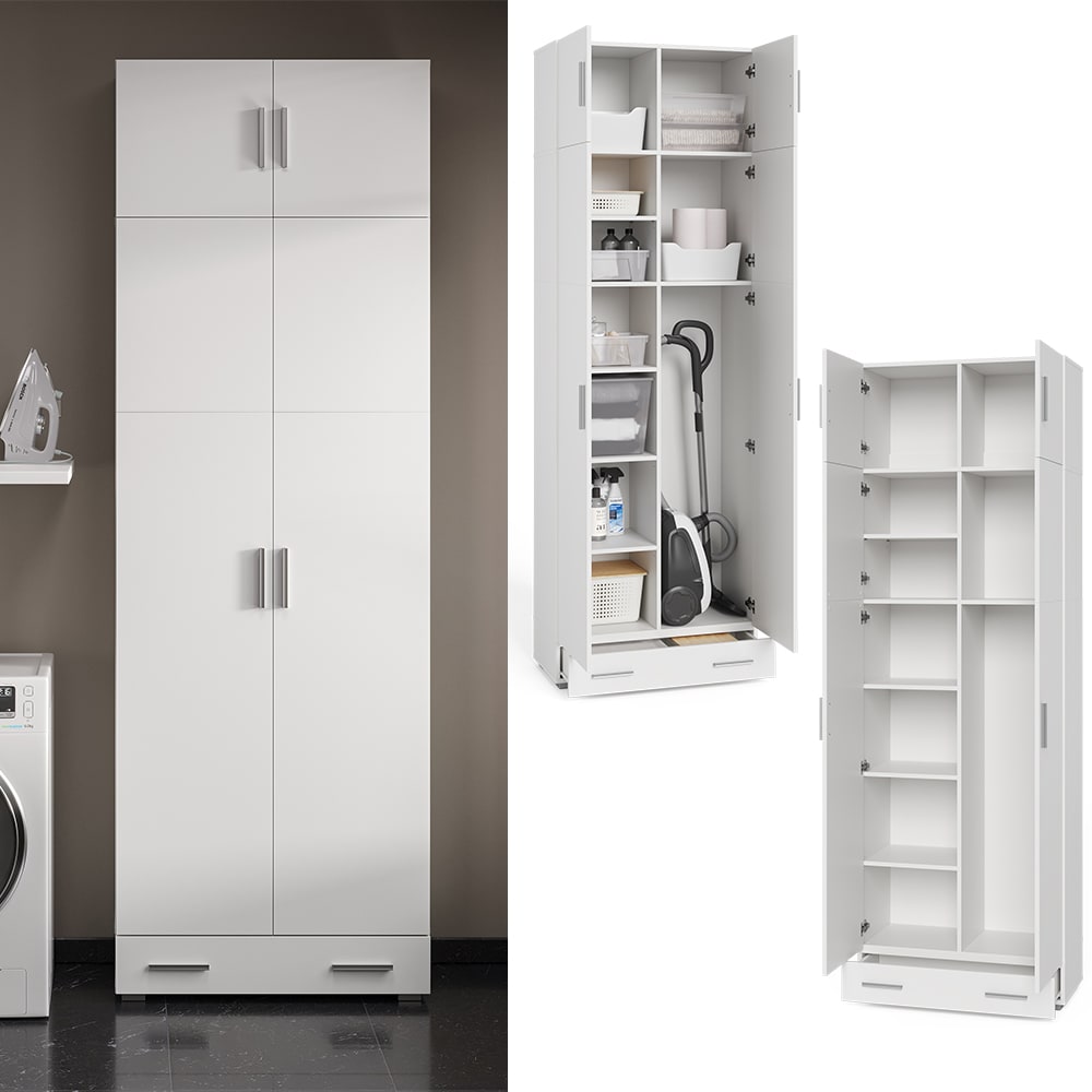 Vicco Universalschrank Mehrzweckschrank B&uuml;roschrank Ingo Wei&szlig; Aufsatz Schublade - Bild 1