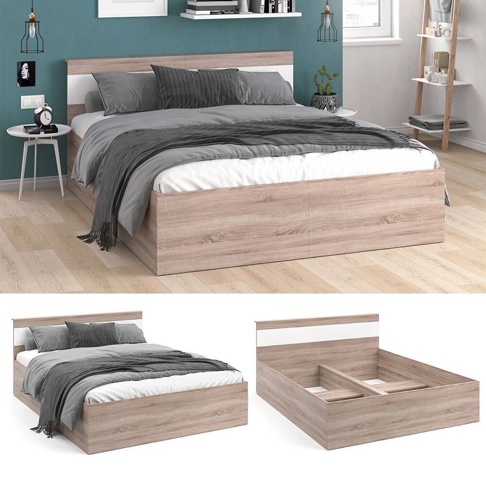 VitaliSpa Bettgestell Holzbett Doppelbett Adria 160x200cm mit Kopfteil Ehebett - Bild 1