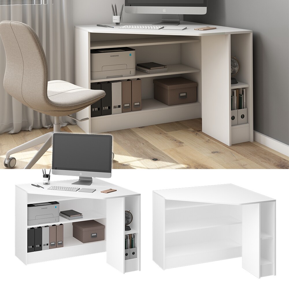 Vicco Eckschreibtisch Schreibtisch Bürotisch Alvaro 94x94cm weiß Computertisch | 04251421971837