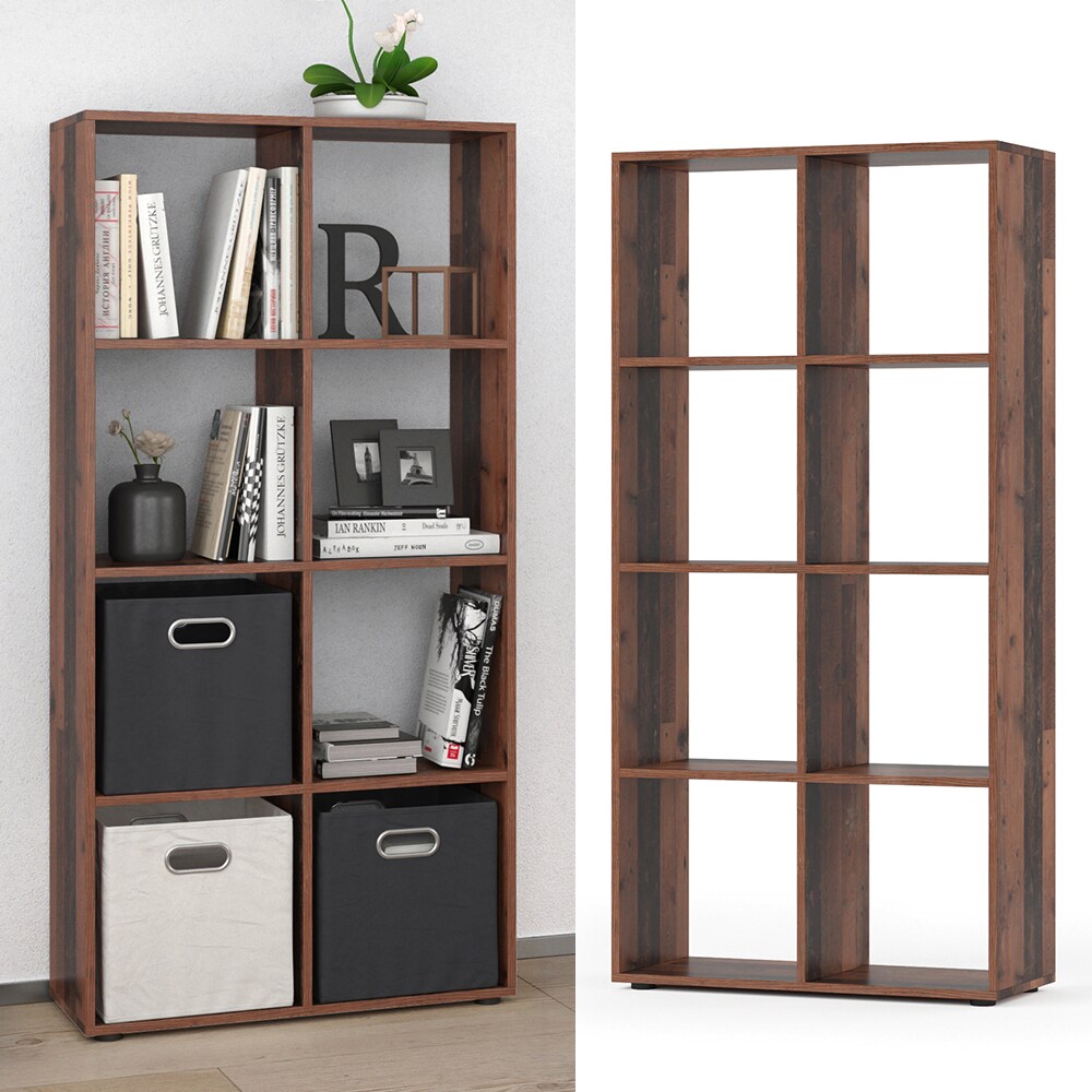 Vicco Raumteiler Standregal Bücherregal Scutum 8 Fächer Old Style Hochregal | 04251421977198
