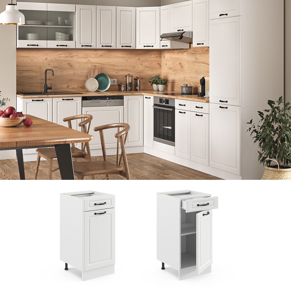 Vicco Schubunterschrank 40 cm Wei&szlig; K&uuml;chenschrank Unterschrank K&uuml;chenzeile R-Line - Bild 1