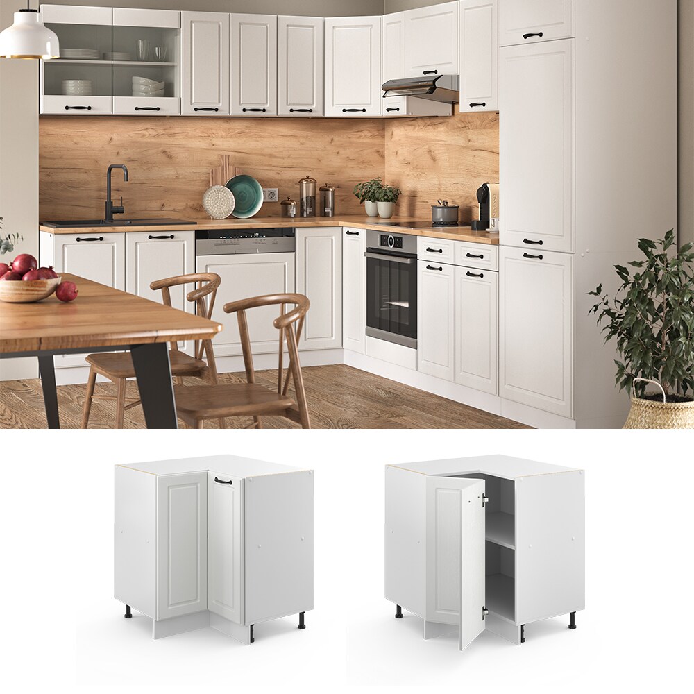 Vicco Eckunterschrank 87 cm Weiß Küchenschrank Unterschrank Küchenzeile R-Line