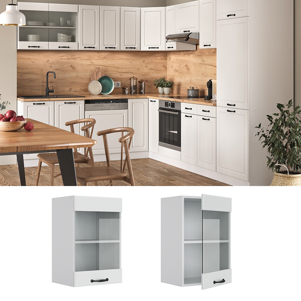 Vicco Hängeglasschrank 40 cm Weiß Küchenschrank Hängeschrank Küchenzeile R-Line