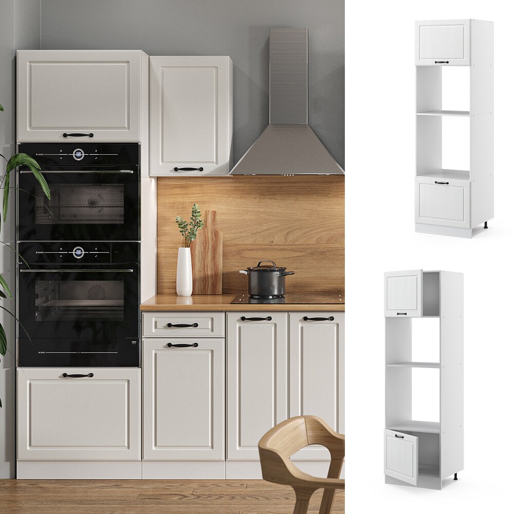 Vicco Mikrowellenumbauschrank 60 cm Weiß Küchenschrank Unterschrank Küchenzeile R-Line